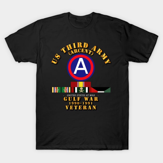 3rd US Army - Gulf War 1990 - 1991 w Svc and SWASM 2 stars T-Shirt by twix123844